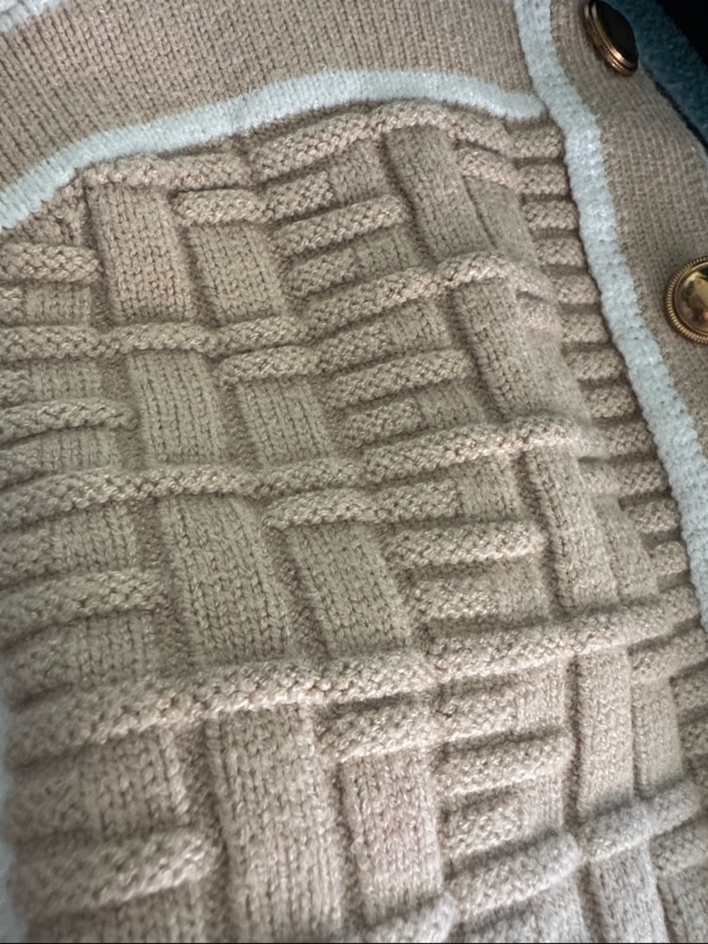 Khaki Knit Gold Button-Front Cropped Tank Top - Picture 5 of 5